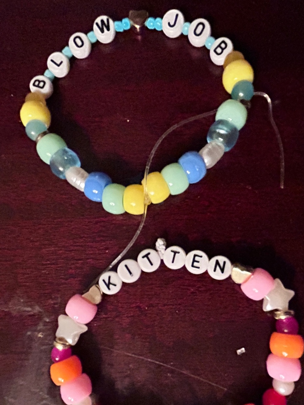 Kids Beaded Name Bracelet - Yellow, Blue & Pink